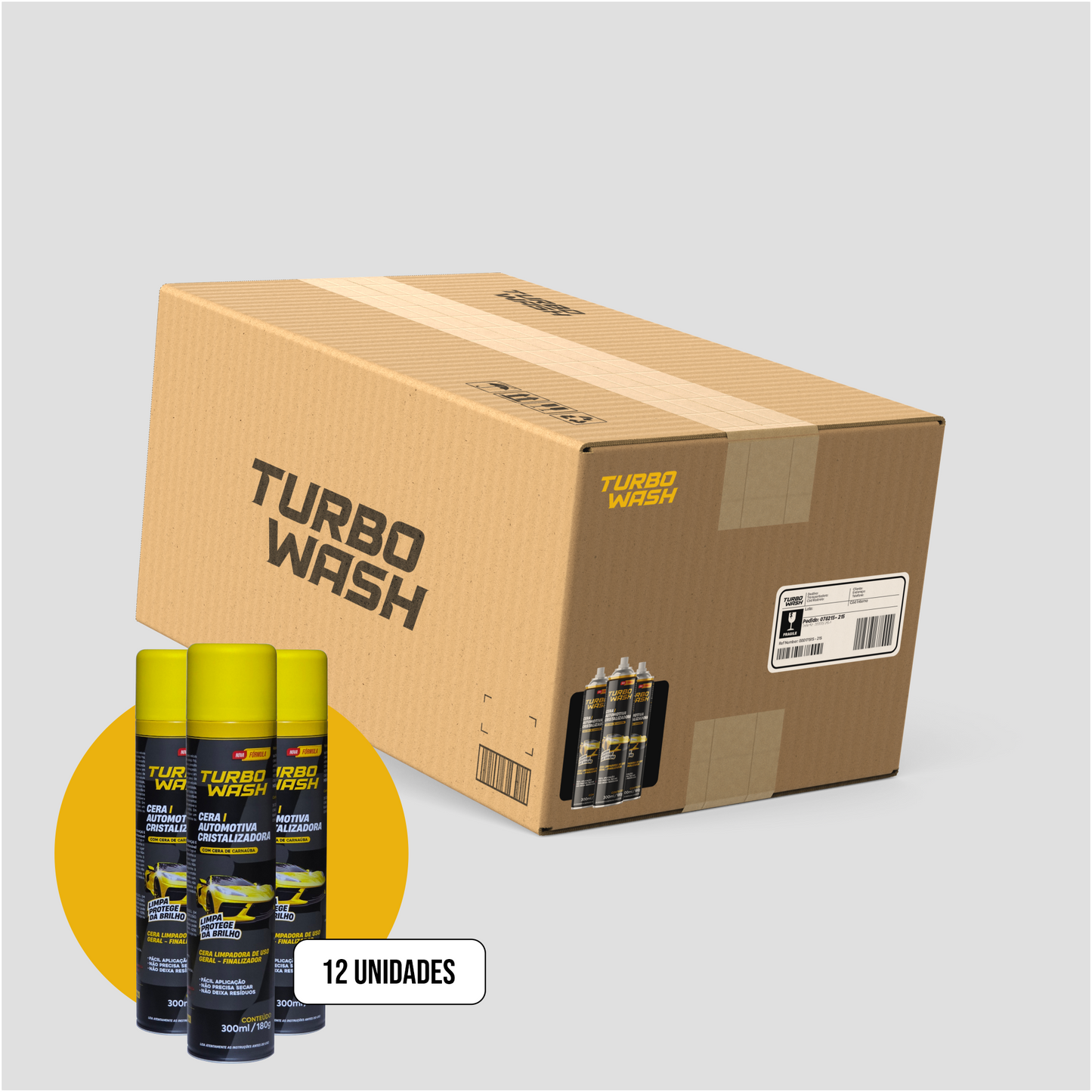 Caixa de Cera Cristalizadora Turbo Wash - 300ml - 12 Unidades