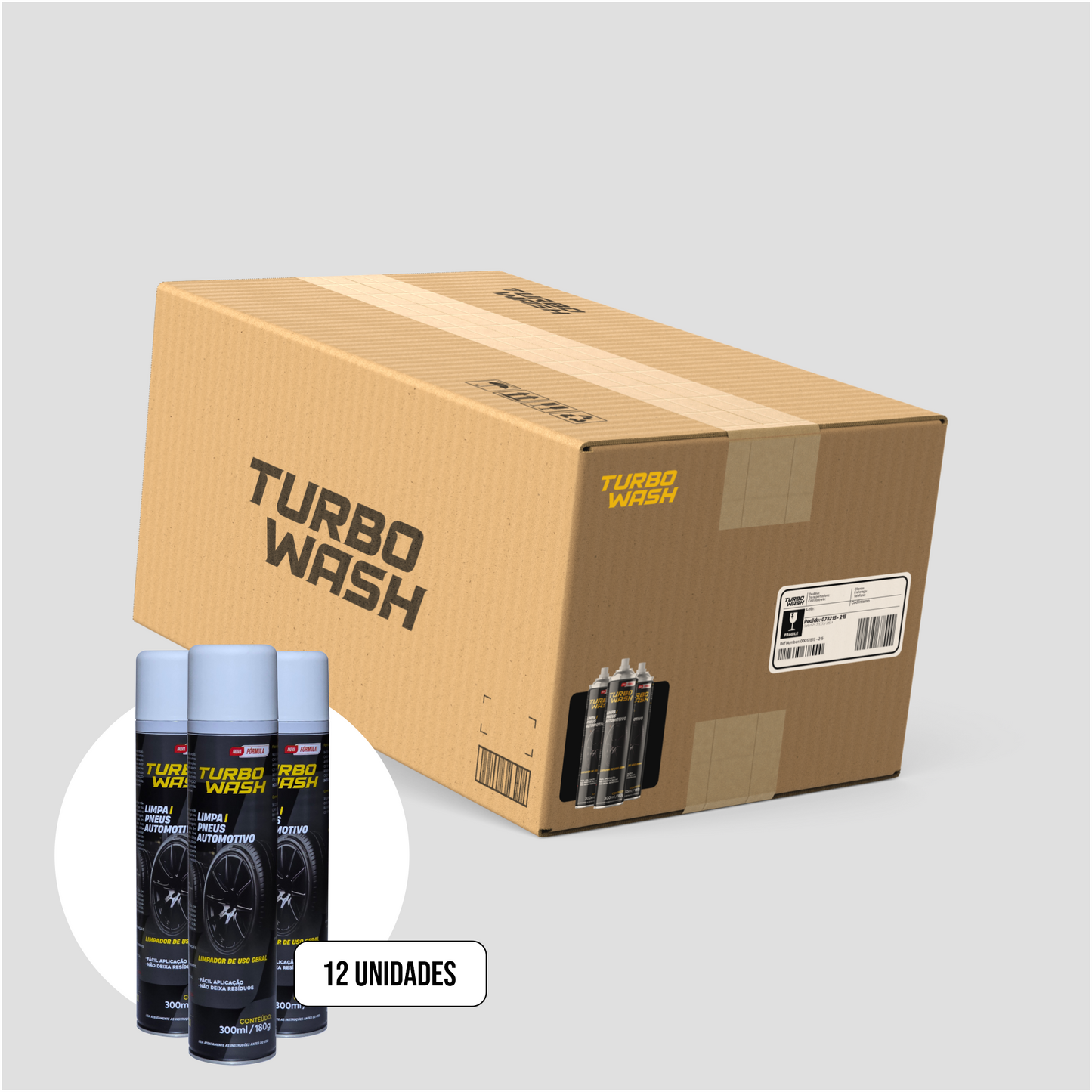 Caixa de Limpa Pneus Turbo Wash - 300ml - 12 Unidades