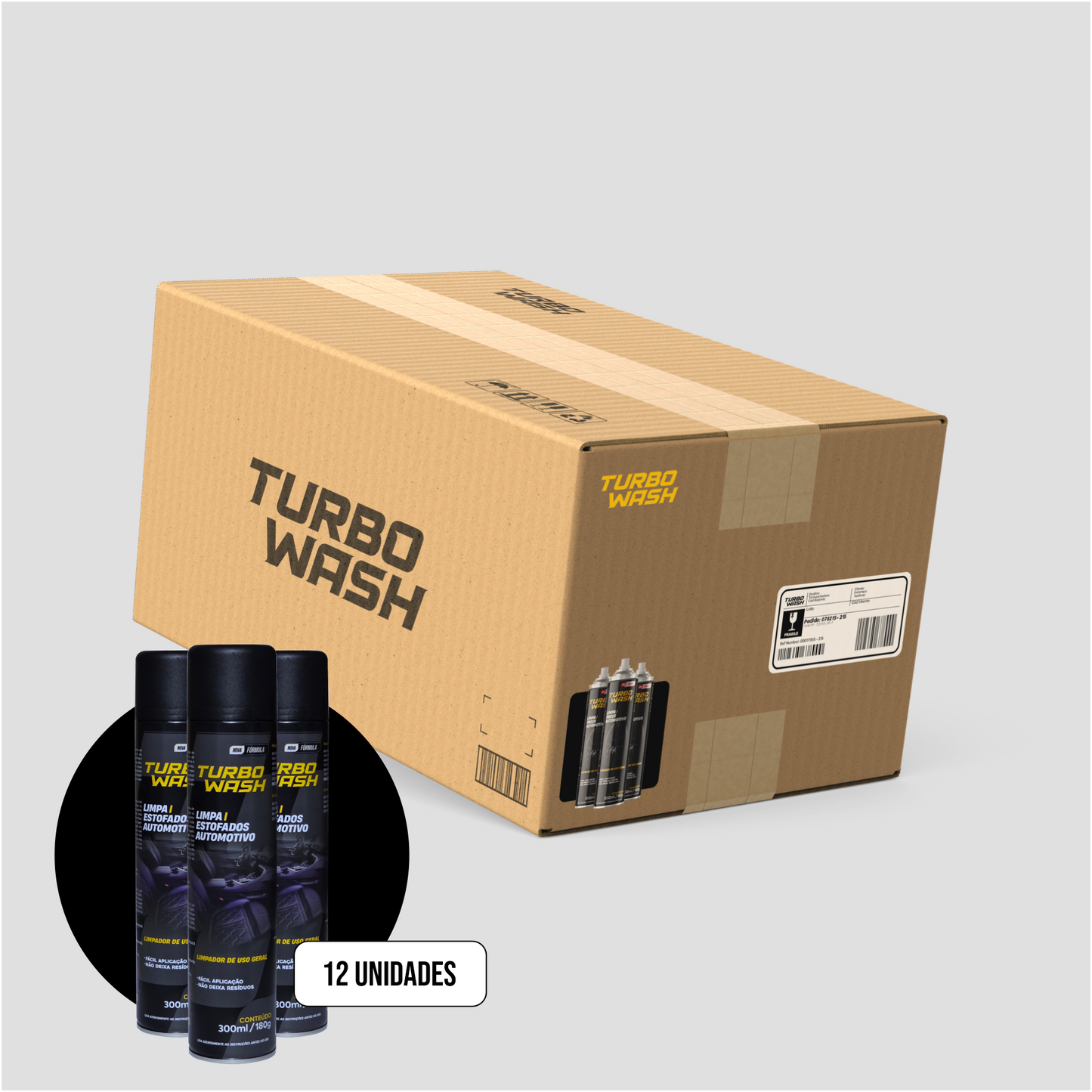 Caixa de Limpa Estofados Turbo Wash - 300ml - 12 Unidades